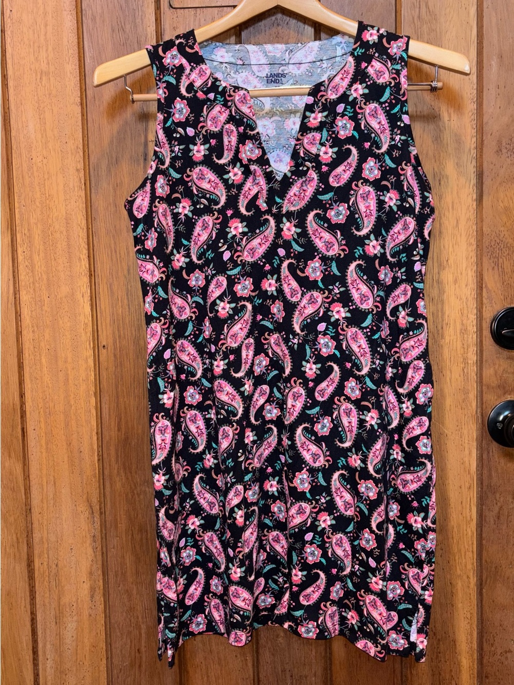 Lands' End Black & Pink Paisley Swim Coverup  or Dress
